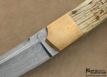Uli Hennicke' Custom Knife "Tantulum" Bob Lum Tribute Tanto with Mammoth Ivory Bronze & Damascus - Image 2