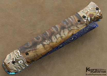 Rainy Vallotton Custom Knives Mokume Double Action Automatic Linerlock - Image 3