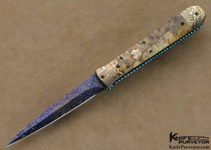Rainy Vallotton Custom Knives Mokume Double Action Automatic Linerlock