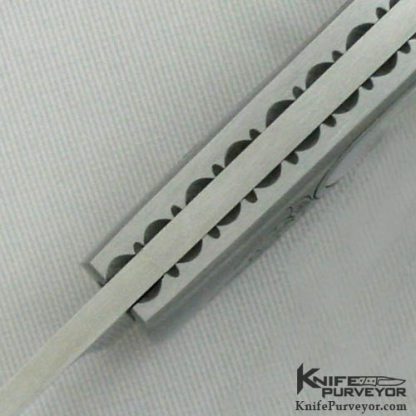 Van Barnett Custom Knife Engraved Mother of Pearl Interframe Lockback - Image 4