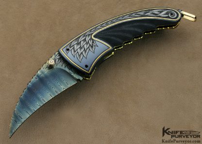 Van Barnett Custom Knife Sole Authorship Engraved Raven