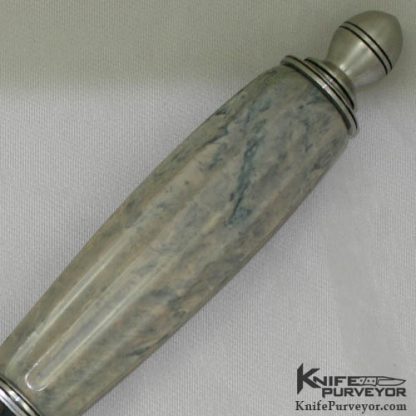 Van Barnett Custom Knife Fluted Soap Stone Engraved Dagger - Image 3