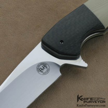 Andre van Heerden Custom Knives IKBS Flipper G-10 & Carbon Fiber Linerlock - Image 2