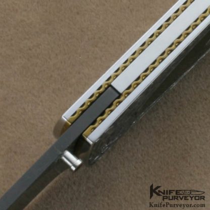 Andre van Heerden Custom Knife Blacklip Pearl Interframe Linerlock Engraved by Helen van Wyck - Image 5