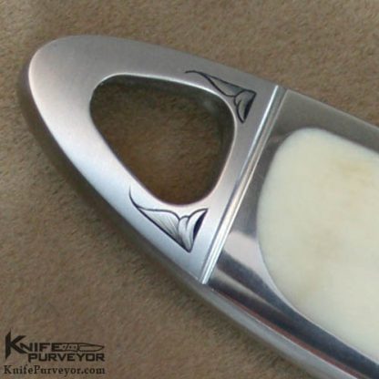 Ricardo Velarde Custom Knives Julie Warenski Engraved Fossilized Walrus Ivory Interframe Integral Hunter - Image 5
