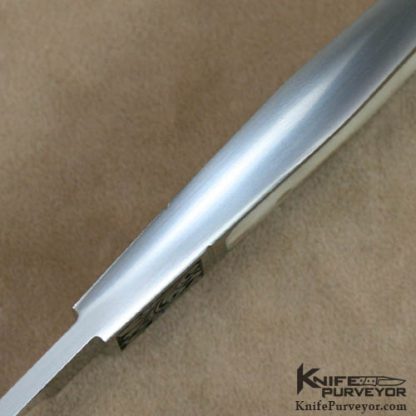 Ricardo Velarde Custom Knives Julie Warenski Engraved Fossilized Walrus Ivory Interframe Integral Hunter - Image 3