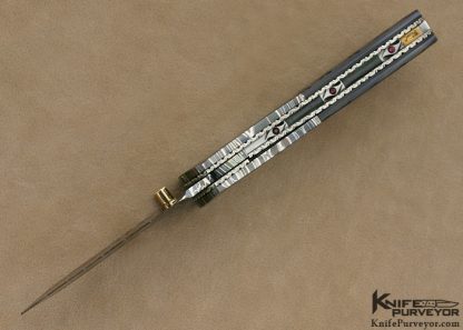 Vernie Reed Custom Knife Pique Blacklip Pearl & Robert Eggerling Damascus Linerlock - Image 6