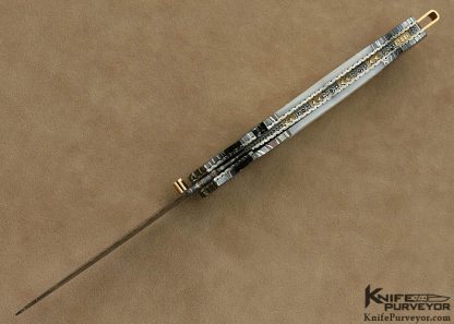 Vernie Reed Custom Knife Piqued Mother of Pearl Shell & Damascus Linerlock Dagger - Image 8