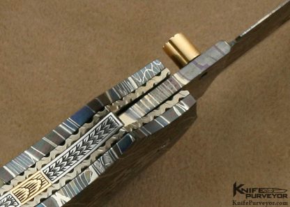 Vernie Reed Custom Knife Piqued Mother of Pearl Shell & Damascus Linerlock Dagger - Image 6