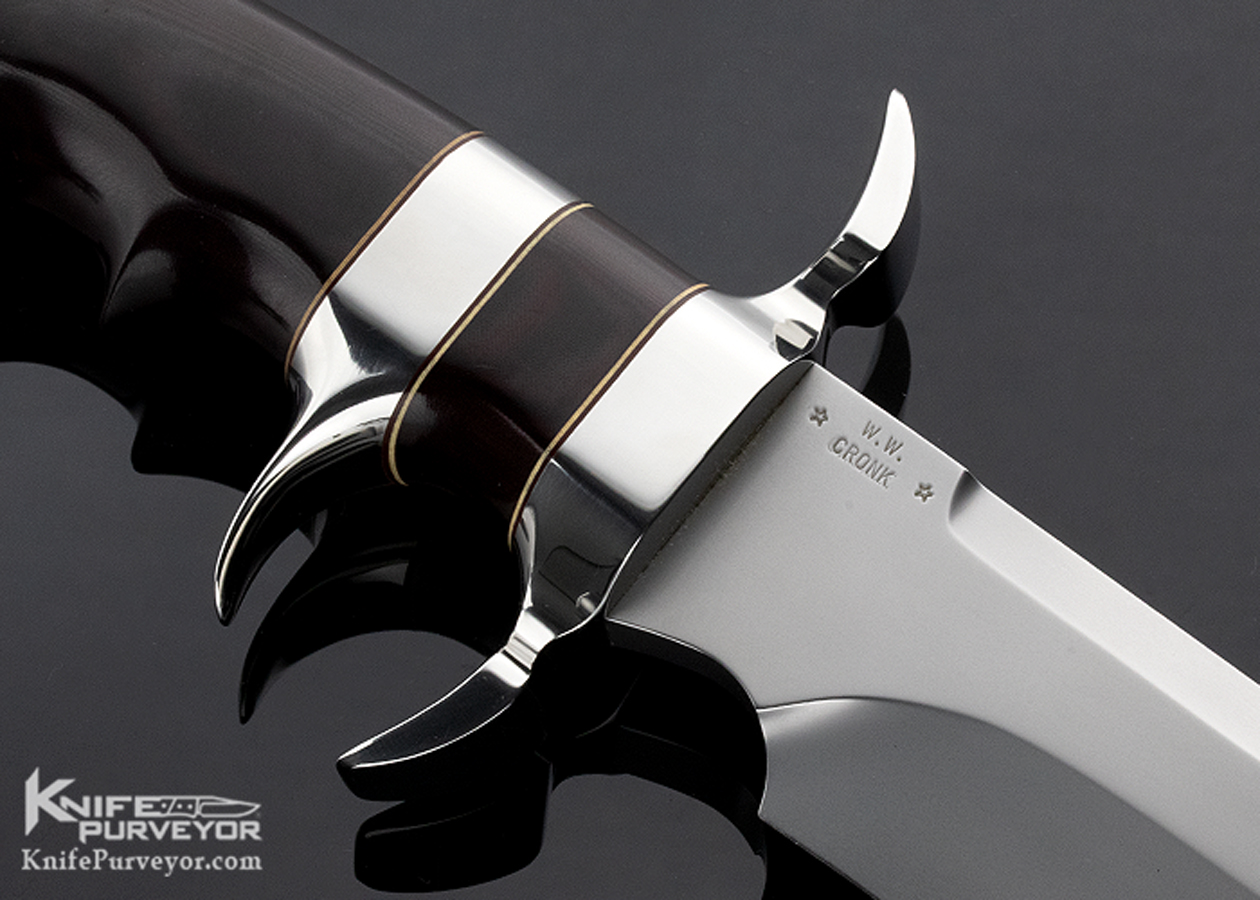 W. W. Cronk Custom Knife Burgundy Micarta Sub-Hilt Bowie - Image 4