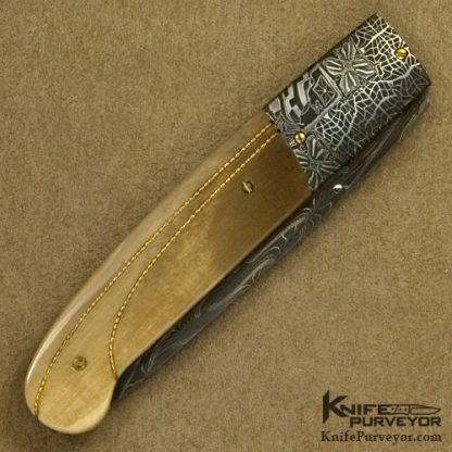 W.D. Pease Custom Knife with Braided Gold Wire Linerlock - Image 3