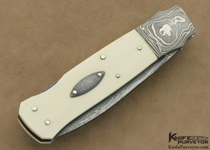 W.D. Pease Custom Knife  Damascus Lockback Dagger - Image 4