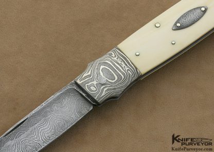 W.D. Pease Custom Knife  Damascus Lockback Dagger - Image 2
