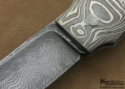 W.D. Pease Custom Knife  Damascus Lockback Dagger - Image 3