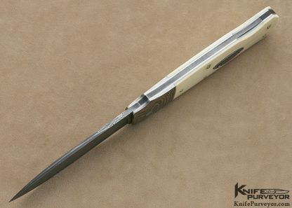 W.D. Pease Custom Knife  Damascus Lockback Dagger - Image 5