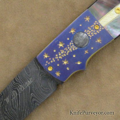 W.D. Pease Custom Knife Meteorite Motif Linerlock - Image 2