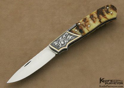 W.D. Pease Custom Knife Christy George Engraved Ramshorn Side Lock