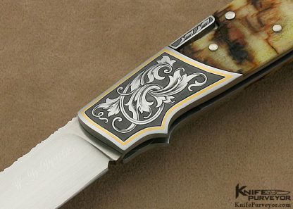 W.D. Pease Custom Knife Christy George Engraved Ramshorn Side Lock - Image 2