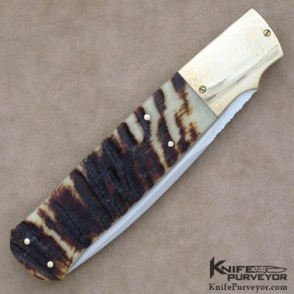 W.D. Pease Custom Knife Ramshorn Sidelock with Mokume Bolsters - Image 3