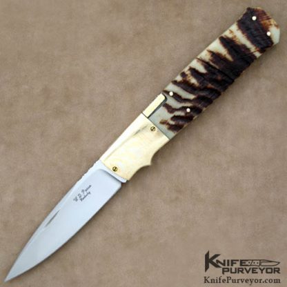 W.D. Pease Custom Knife Ramshorn Sidelock with Mokume Bolsters