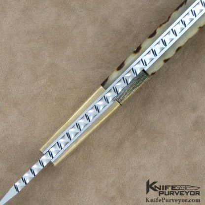 W.D. Pease Custom Knife Ramshorn Sidelock with Mokume Bolsters - Image 4