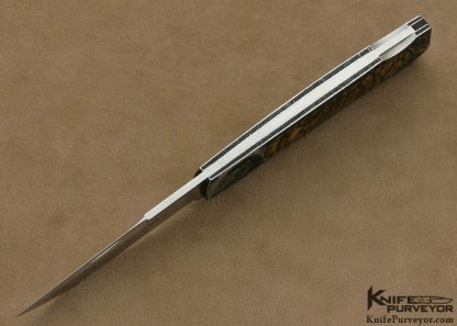 W.D. Pease Custom Knives Big Horn Sheep Horn Interframe Lockback Engraved by Aldo Rizzini - Image 7