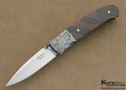 W.D. Pease Custom Knife Exotic Material & Robert Eggerling Mosaic Damascus Linerlock