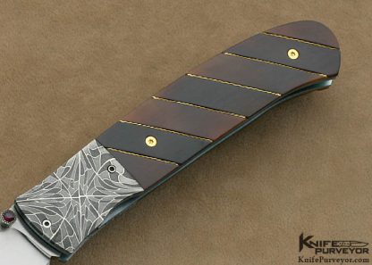 W.D. Pease Custom Knife Exotic Material & Robert Eggerling Mosaic Damascus Linerlock - Image 3