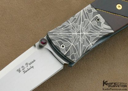 W.D. Pease Custom Knife Exotic Material & Robert Eggerling Mosaic Damascus Linerlock - Image 2
