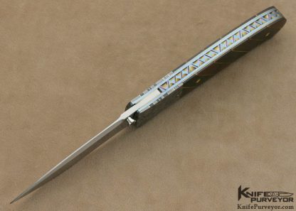 W.D. Pease Custom Knife Exotic Material & Robert Eggerling Mosaic Damascus Linerlock - Image 5