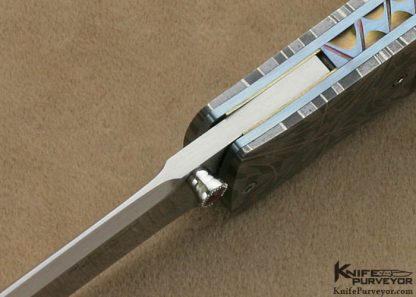 W.D. Pease Custom Knife Exotic Material & Robert Eggerling Mosaic Damascus Linerlock - Image 6