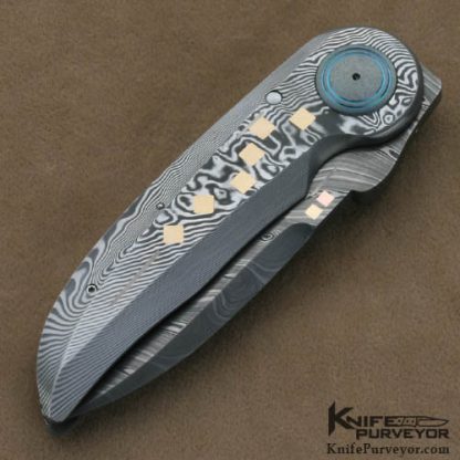 Michael Walker Custom Knives Damasteel Damascus Blade Lock - Image 3
