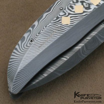Michael Walker Custom Knives Damasteel Damascus Blade Lock - Image 4