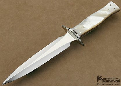 Walter Brend Custom Knives Fred Harrington Engraved Mother of Pearl Presentation Dagger