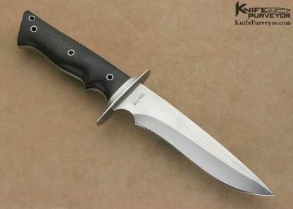 Walter Brend Custom Knife Black Micarta & D-2 Steel Fighter - Image 3