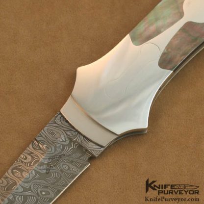 Warren Osborne Custom Knife Blacklip Pearl & Damascus Automatic Lockback - Image 2