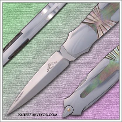Warren Osborne's Custom Knife: Fluted Blacklip Pearl Lockback Dagger with Stainless Steel Bale - Image 2