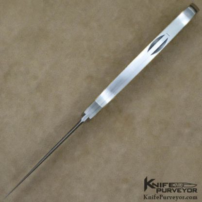 Warren Osborne Custom Knife Blacklip Pearl Lockback Dagger Engraved by Julie Warenski - Image 4