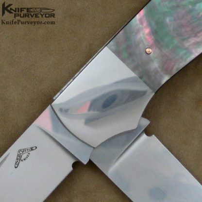 Warren Osborne Custom Knife 2 Bladed Blacklip Pearl Duster Slipjoint - Image 2