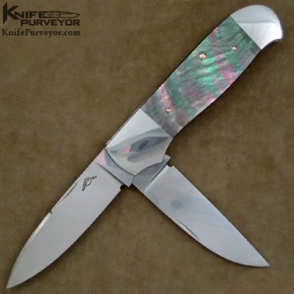 Warren Osborne Custom Knife 2 Bladed Blacklip Pearl Duster Slipjoint