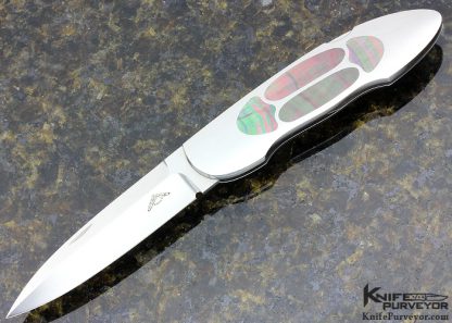 Warren Osborne Custom Knife Multi Interframe Black Lip Tahitian Pearl  Lockback