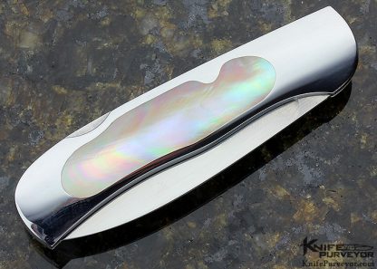 Warren Osborne Custom Knife Rainbow Pearl Shell Lockback - Image 3