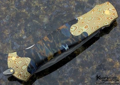 Warren Osborne Custom Knife Pietersite, Mokume & Damascus Lockback Dagger - Image 3