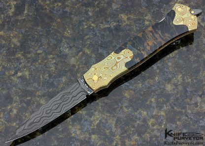 Warren Osborne Custom Knife Pietersite, Mokume & Damascus Lockback Dagger