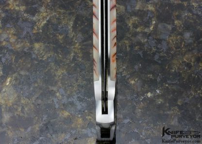 Warren Osborne Custom Knife Damascus & Sheep Horn Scales Automatic Lockback Dagger - Image 5