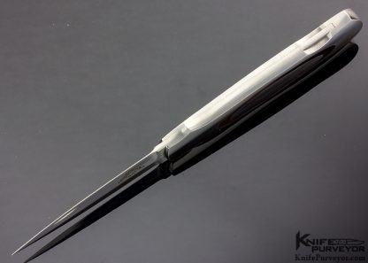 Warren Osborne Custom Knife Black Lip Tahitian Pearl Shell and Steel Interframe Lockback Dagger - Image 4