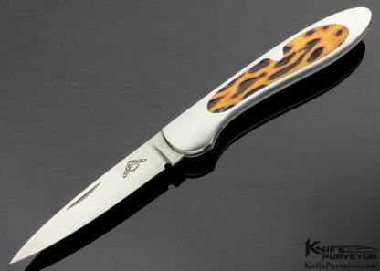Warren Osborne Custom Knife Amber Jigged Bone Interframe Slipjoint