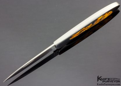 Warren Osborne Custom Knife Amber Jigged Bone Interframe Slipjoint - Image 4