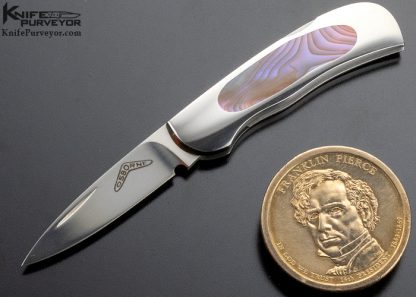 Warren Osborne Custom Knife Paua Shell Interframe Mini Lockback