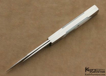 Tom Overeynder Custom Knives #004 Mother of Pearl Shell 2 Blade Physician's Knife with Oval Escutcheon - Image 4